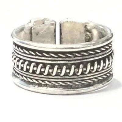Kettendesign-Ring verstellbar - Silber