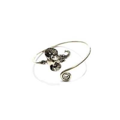 Bracciale rigido con elefante - argento