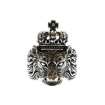 Crowned Lion Ring - Silver