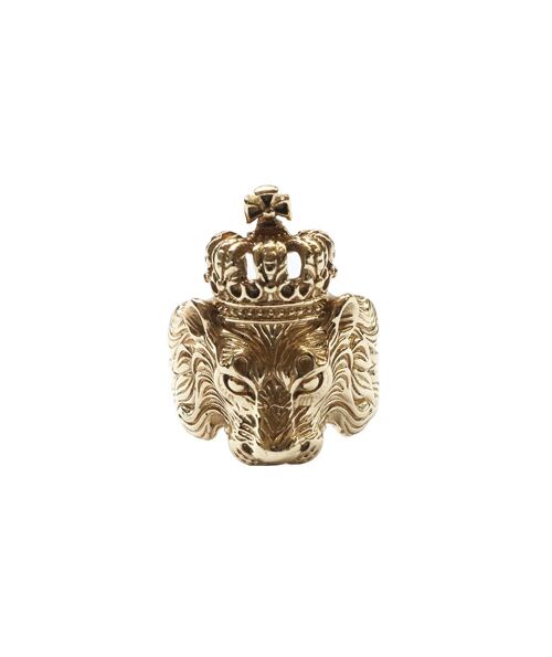 Crowned Lion Ring - Gold