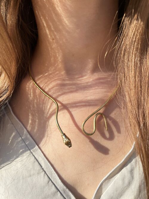 Snake Choker Necklace - Gold