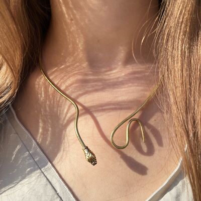 Snake Choker Necklace - Gold