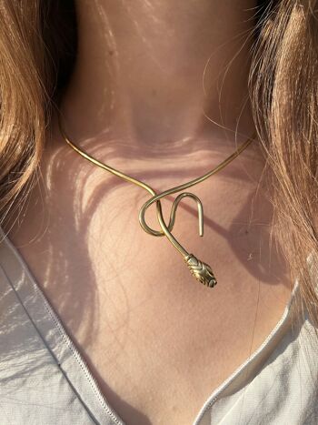 Collier Ras Du Cou Serpent - Or 2