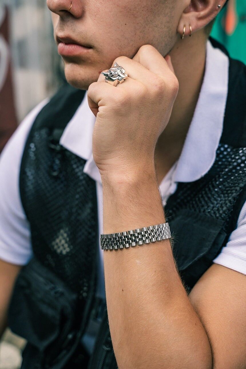 Bracciale in acciaio inossidabile - argento