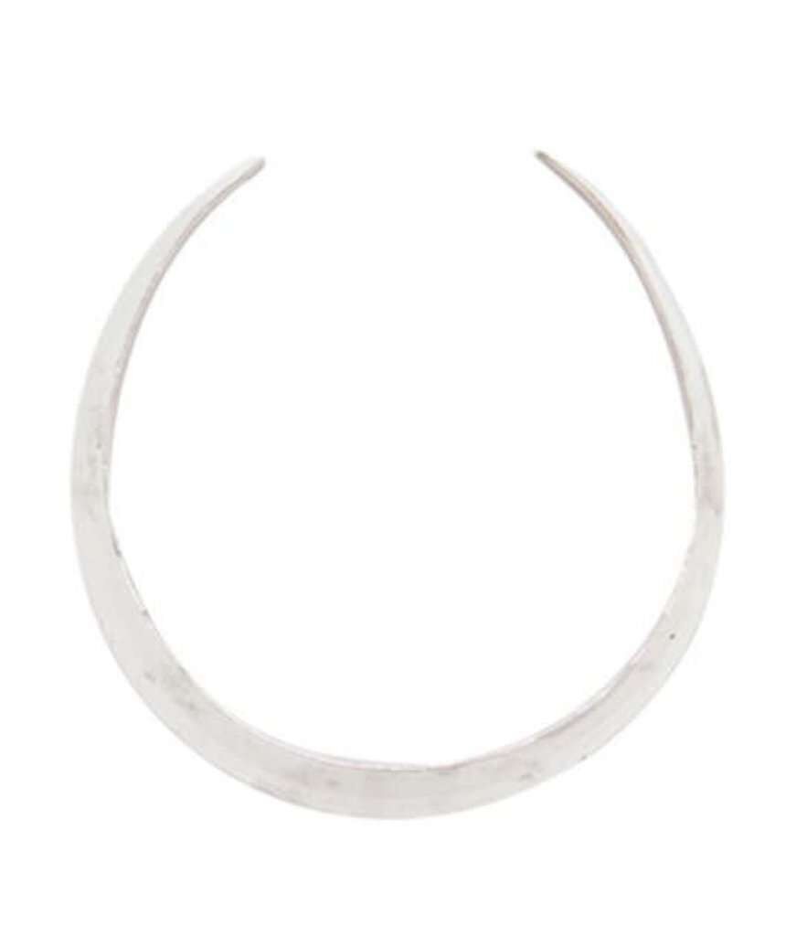 Glossy Choker Necklace - Silver