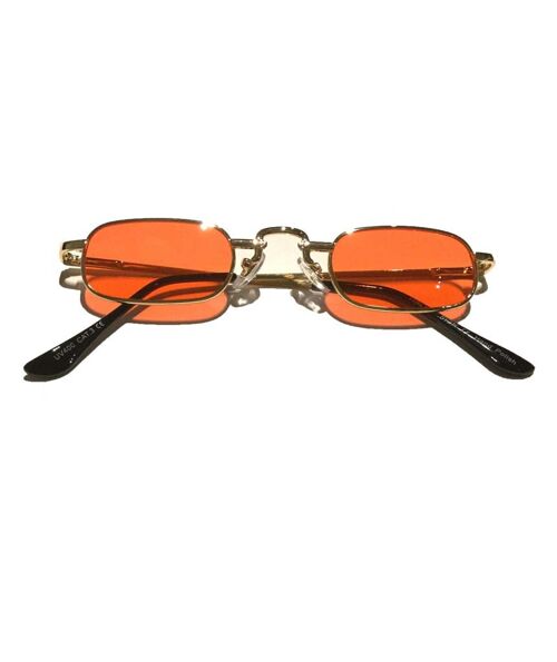 Slim Rectangle Sunglasses - Red