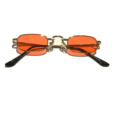 Lunettes de soleil rectangulaires fines - Rouge