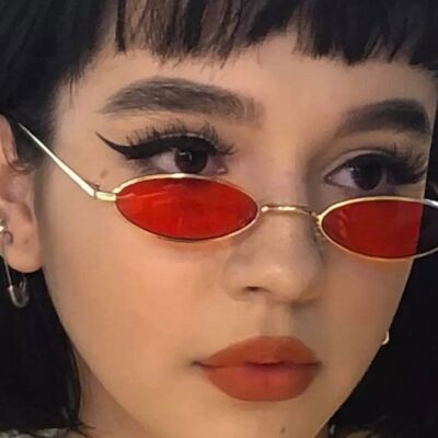 Mini Oval Sunglasses - Red