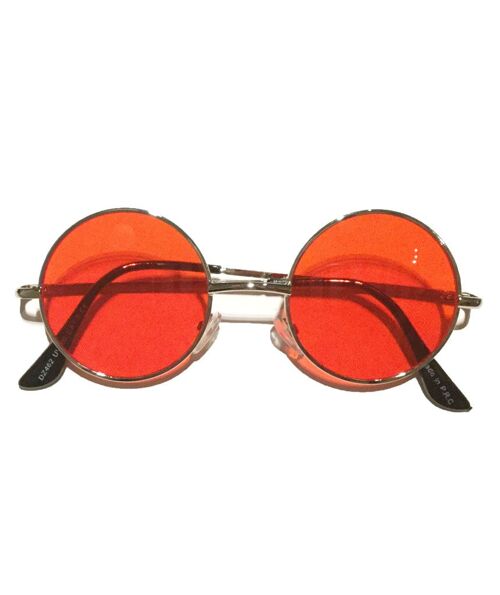 Small Round Lens Sunglasses - Red