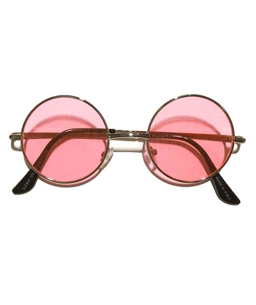 Small Round Lens Sunglasses - Pink