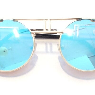 Runde Sonnenbrille mit Retro-Rahmen - Blau