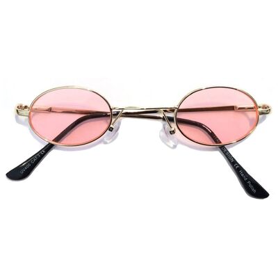 Thin Oval Sunglasses - Pink