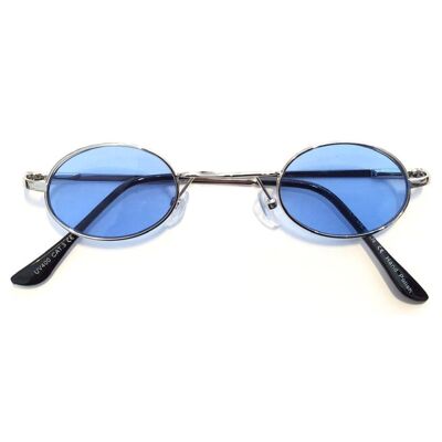 Lunettes de soleil ovales fines - Bleu