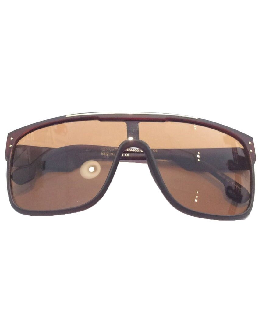 Übergroße rechteckige Sonnenbrille - Braun