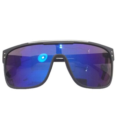 Übergroße rechteckige Sonnenbrille - Blau