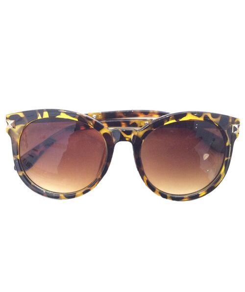 Classic Oversized Sunglasses - Yellow Leopard