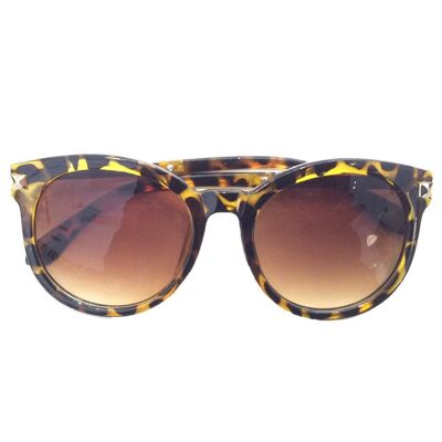 Klassische übergroße Sonnenbrille - Gelber Leopard