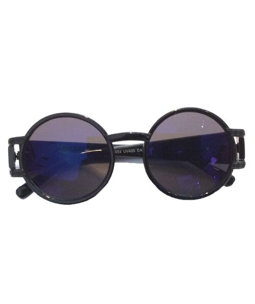Round Sunglasses - Black & Blue