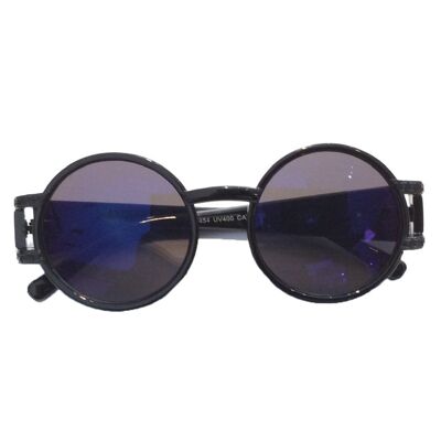 Round Sunglasses - Black & Blue