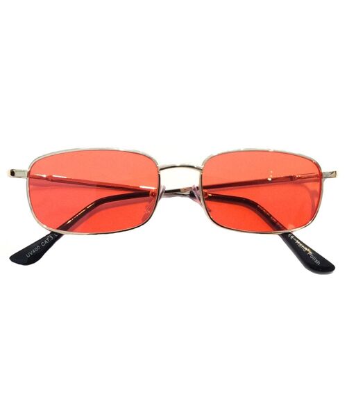 Small Rectangular Sunglasses - Red