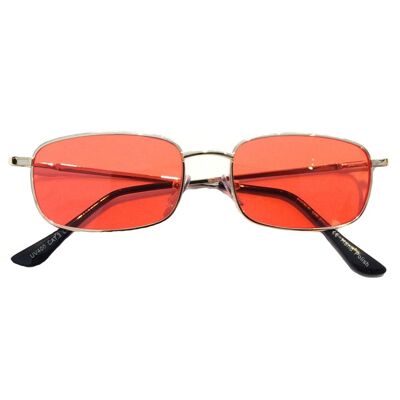 Petites lunettes de soleil rectangulaires - Rouge