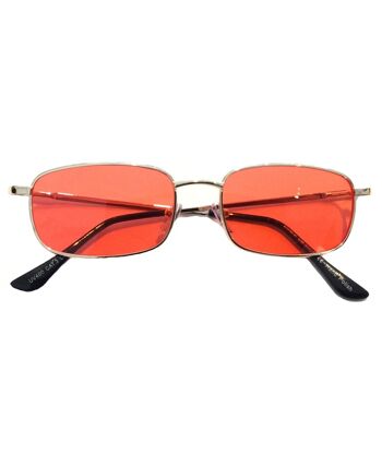 Petites lunettes de soleil rectangulaires - Rouge