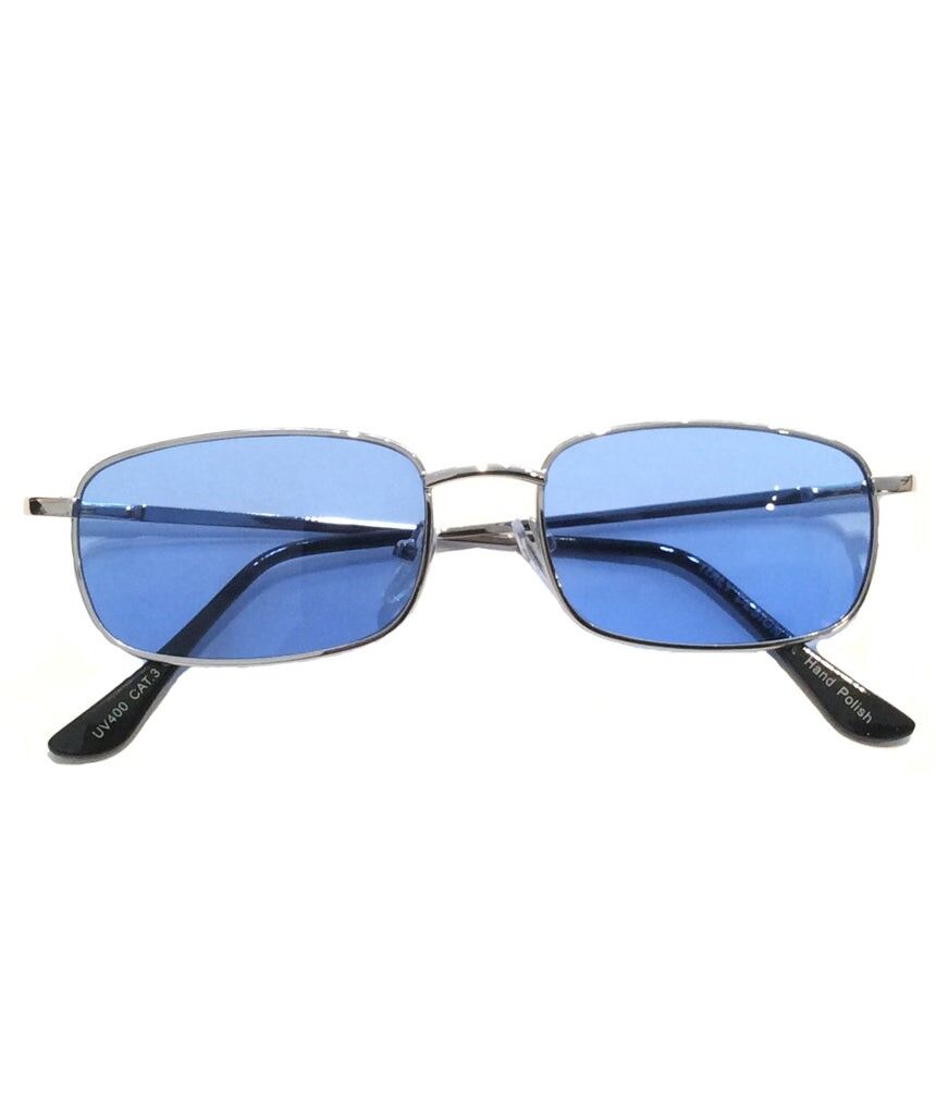 Kleine rechteckige Sonnenbrille - Blau