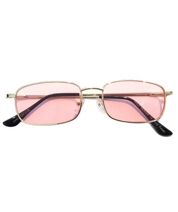 Petites lunettes de soleil rectangulaires - Rose