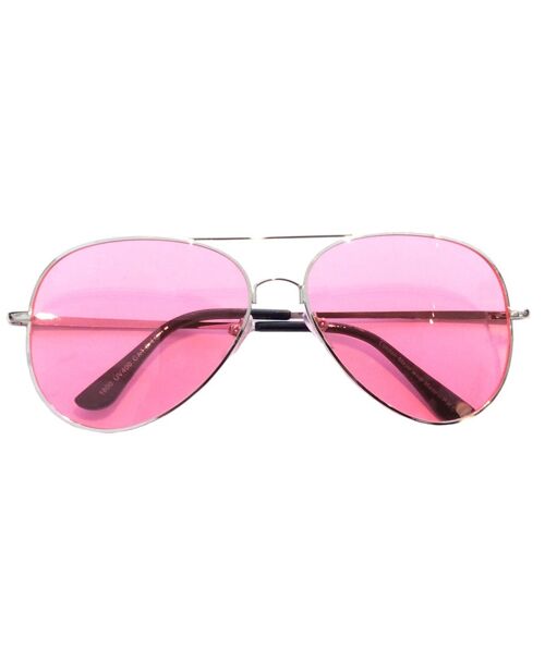 Colored Aviator Sunglasses - Pink