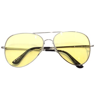 Colored Aviator Sunglasses - Yellow