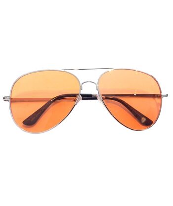Lunettes de soleil aviateur colorées - Orange 1