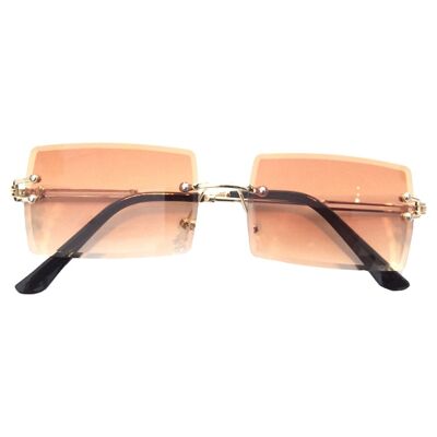 Rectangular Sunglasses - Light Brown