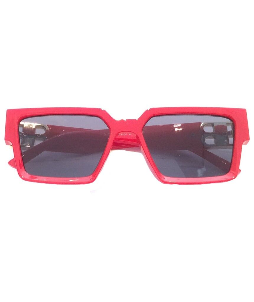 Quadratische übergroße Sonnenbrille - Rot