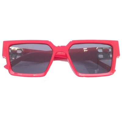 Lunettes de soleil carrées surdimensionnées - Rouge