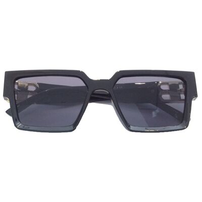 Quadratische übergroße Sonnenbrille - Schwarz