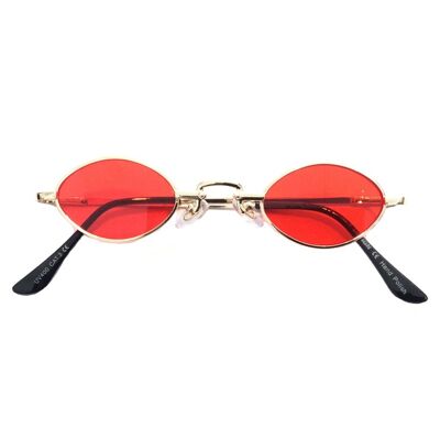 Petites lunettes de soleil ovales - Rouge