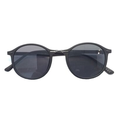 Klassische runde Sonnenbrille - Schwarz