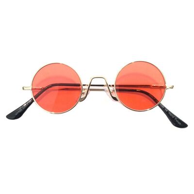 Lunettes de soleil rondes - Rouge