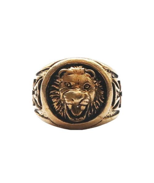 Signet Lion Ring - Gold