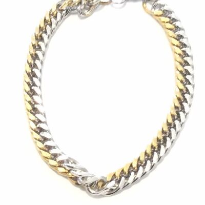 Bracciale in acciaio inossidabile - argento e oro