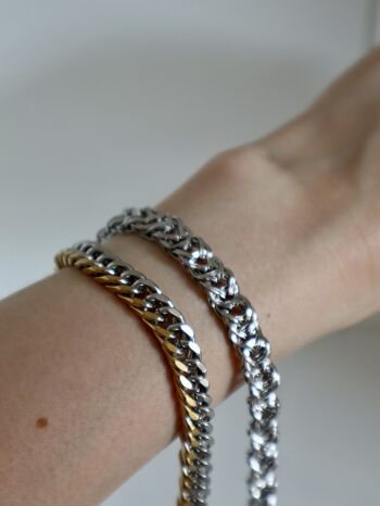 Bracelet Acier Inoxydable - Argent & Or 2