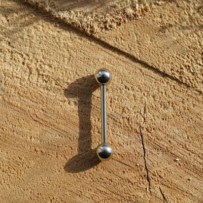 Piercing classico per capezzoli e lingua - Argento 12mm