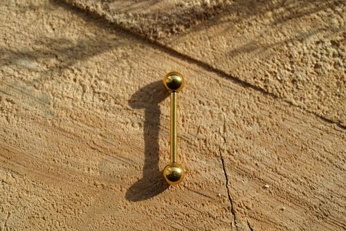 Classic Nipple and Tongue Piercing - Gold 16mm