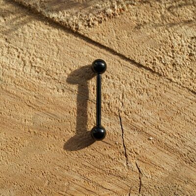 Classic Nipple and Tongue Piercing - Black 12mm