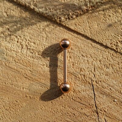 Classic Nipple and Tongue Piercing - Bronze 16mm