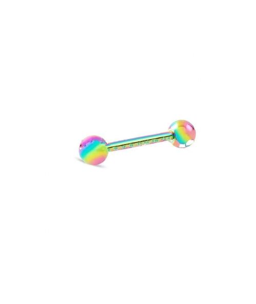Classic Nipple and Tongue Piercing - Multicolor 12mm
