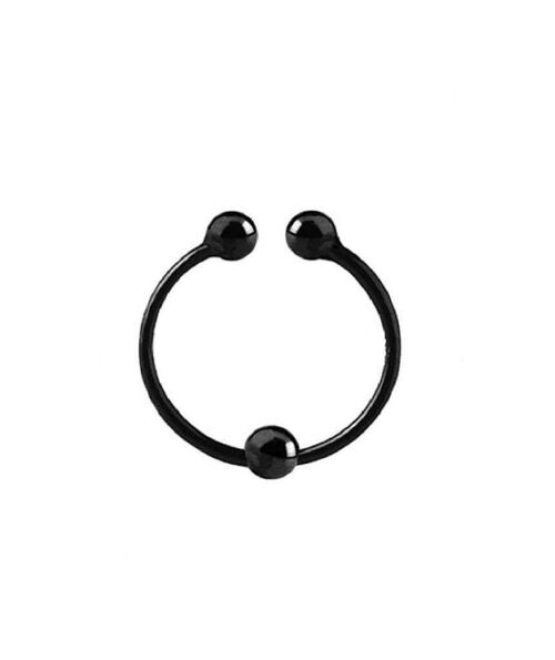 Fake Silver Nose Ring Body Jewellery - Black