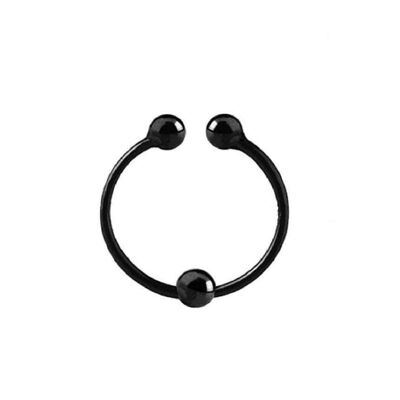 Fake Silver Nose Ring Body Jewellery - Black