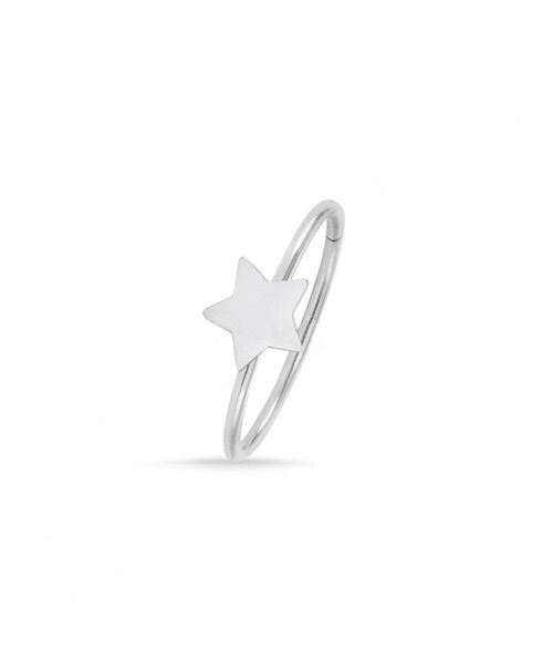 Sterling Silver Gold Plated Nose and Ear Piercing - Silver Star
