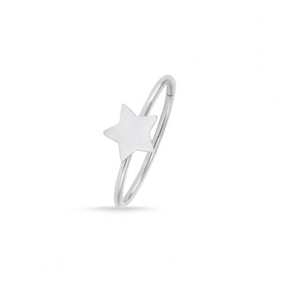 Sterling Silver Gold Plated Nose and Ear Piercing - Silver Star